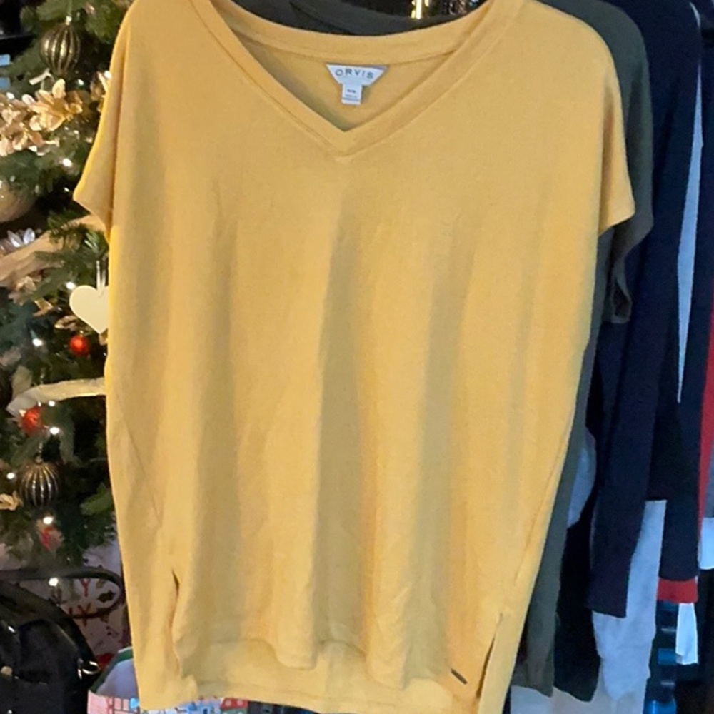 Orvis Yellow V-Neck Sweater